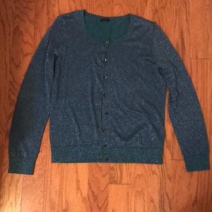 Talbots blue glitter cardigan